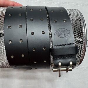 Dickies Black Perforated Leather Belt